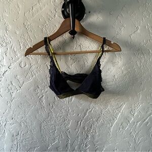 Free People Sheer Blue/Chartreuse Triangle Bralette